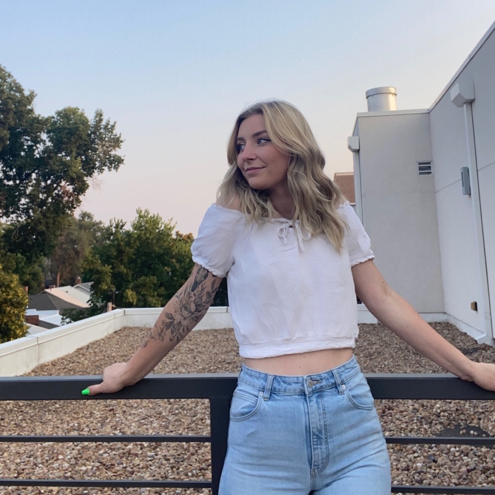 Off-the-shoulder white top